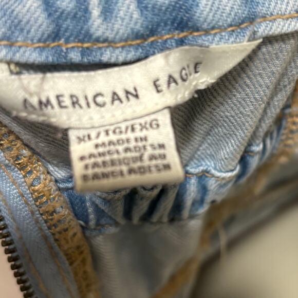 Y2K American Eagle retro denim corset mini dress w/adjustable ties, size XL - Picture 8 of 8